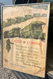 Original U.S. WWI Propaganda Poster - 'Keep It Coming' - General Pershin