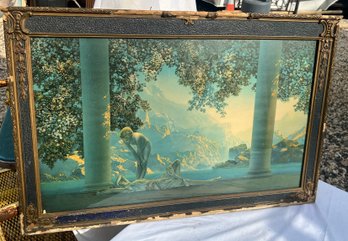 Maxfield Parrish 'Daybreak' House Oil Art Litho Print In Original Frame, Print Measures About 18' Ht.