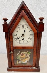 E N Welch 30 Hr Steeple Clock With Nice Label, Time Only