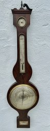 Early 19th C. Mahogany Banjo-Form Mercury Barometer