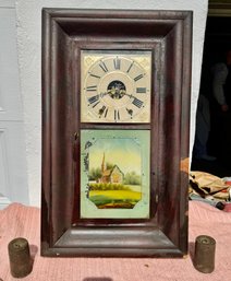 Sperry And Shaw / New York OOG Moulding 2 Weight Shelf Clock, With Nice Tablet, 27' Ht