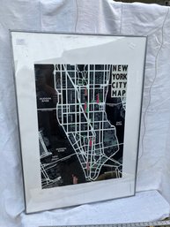 C2 S26 Framed Map Print, 'NYC Manhattan Street Map', In A 27'x40' Frame