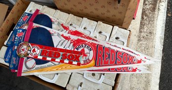 NOS Red Sox Pennant & Sticker & Pin