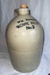 Antique Wm. Radam's 'MICROBE KILLER' No. 2 Stoneware Poison Jug