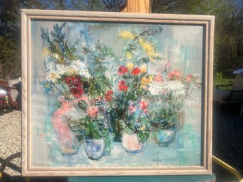 C2S7 Limited Edition Litho, 'First Anniversary Flowers', #554/1000, Sgd Hibel, 38'x44' Frame