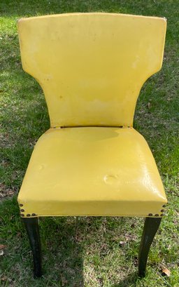 Vintage Leonard Custom Furniture Mid Century Yellow Vinyl Chair