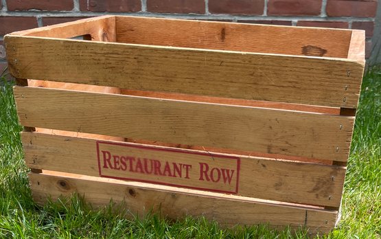 Vintage RESTAURANT ROW Wooden Crate