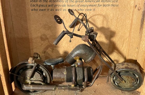 Naevus International Hand-Crafted Motorcycle Parts Sculpture Of A Chopper