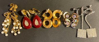 Lot Of 5 Pair Of Vintage Earrings