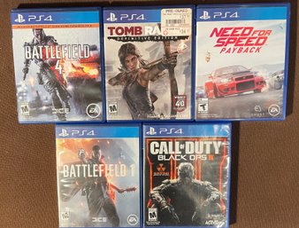 Lot Of 5 Playstation PS4 Video Games