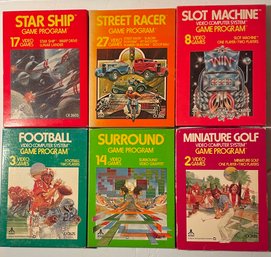 Lot #2 Of 6 Atari Games In Box Complete With Instruction Manuals