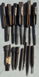Large Lot Of Vintage Pipe Taps & Nail Punchers As Shown