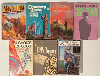 Lot Of 7 Clifford D. Simak Authored Sci Fi Fantasy Books - See Pics For Titles - Book Club Editions