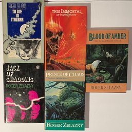 Lot Of 5 Roger Zelazny Sci Fi Fantasy Books - See Pics For Titles