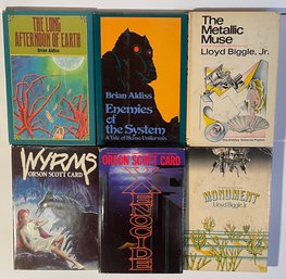 6 Sci Fi Fantasy Books By Lloyd Biggle Jr., Brian Aldiss, & Orson Scott Card