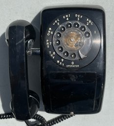 Vintage Black Wall Hang Rotary Dial Telephone