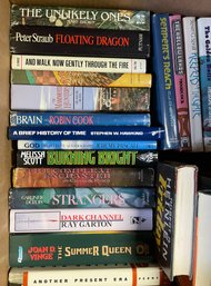 Large Box Of 21 Hard Cover Sci Fi Fantasy Books - Many Authors