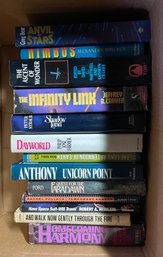 Box Of 13 Hard Cover Sci Fi Fantasy Books - See Authors