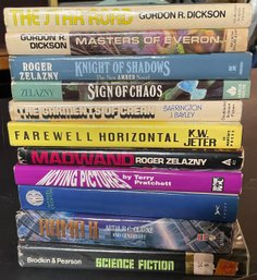 Box Of 11 Hard Cover Sci Fi Fantasy Books - See Authors