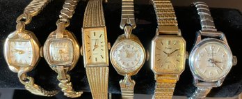 6 Vintage Ladies Watches - Bulova, Pulsar, Caravelle, Eloga, Westclox