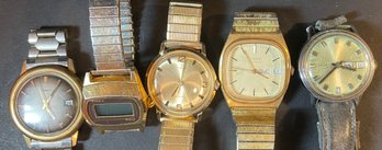 5 TIMEX Vintage Mens Watches - See Pictures For Models