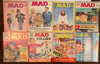 8 Vintage Mad Magazine Issues From 1960s, 1970s