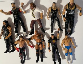 Lot Of 9 Various Wrestling Action Figures - WWE - Range Of Years / Series