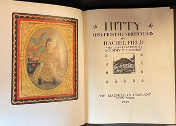 Antique Book - HITTY, Her First Hundred Years By Rachel Field Hardcover 1929
