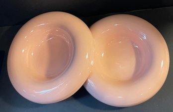 Haeger Pottery Pair Of Vintage Mid Century Modern Pink Trinket/Ice Cream Bowls #5136