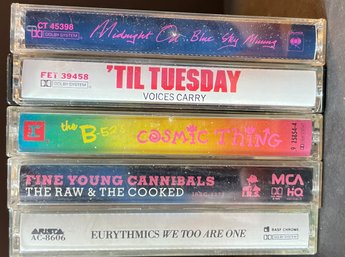 5 Vintage 1980s Pop / Rock Cassette Tapes - Artists And Titles As Shown