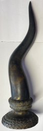 MAITLAND-SMITH 31' BRONZE ANIMAL HORN STATUE - SIGNED W/ RELIEF BASE- Heavy