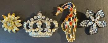 Lot Of 4 Vintage Pins/Brooches - The Crown Is Monet