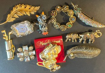 Lot Of 10 Vintage Pins/Brooches