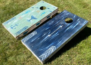 Hand Crafted Hand Painted Full Sized Cornhole Set With 8 Bean Bags