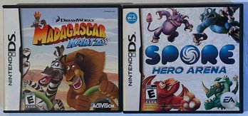 2 Nintendo DS Games - Madagascar Kartz & Spore Hero Arena