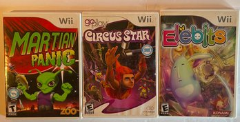 Lot Of 3 Nintendo Wii Games - Martian Panic, Elebits, Circus Star