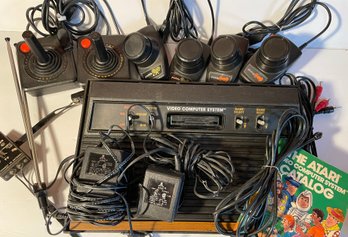 Atari CX-2600A Video Computer Gaming System With  Controllers & Accessories As Shown- Read For Details