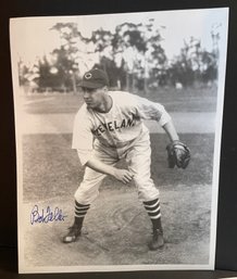 Bob Feller Signed 8x10 Paper Print Of Photo W/COA And Rare Card See! - Cleveland Indians Hall Of Famer