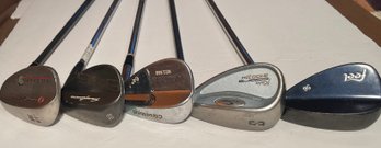 Lot Of 5 Golf Name Brand Wedges, See Pics For Manufacturers