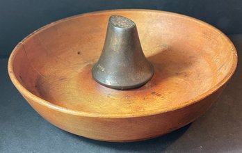 Parsons 1914 Antique Walnut Wood With Brushed Copper Nut Bowl