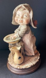 Giuseppe Armani 1980 Signed Porcelain Figure 'Getting Clean' 9 Inches