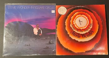 2 Stevie Wonder Vinyl Lps - In Square Circle & Songs In The Key Of Life