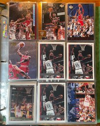 Binder Of Pages Of Sports Cards - Jordan, Shaq, Piazza, Basketball, Baseball Etc - See