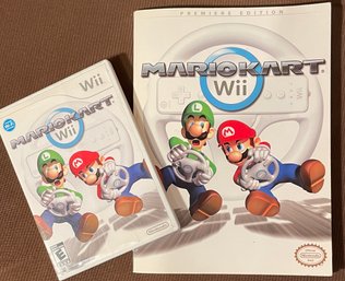 Wii MarioKart Video Game With Premiere Edition MarioKart Guide Book