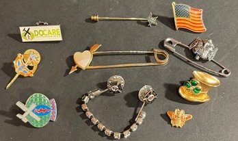 Jewelry Grab Bag - 10 Novelty / Organizational Pins Etc