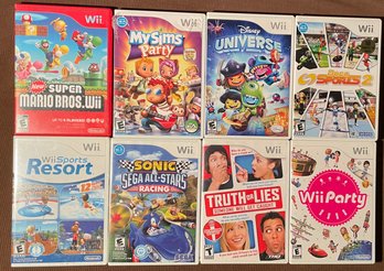 Lot Of 8 Nintendo Wii Games In Cases