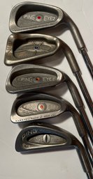 Lot Of 5 PING Single Irons From Various Models And Years - Resale Set Fillers 1,2,4,5,8