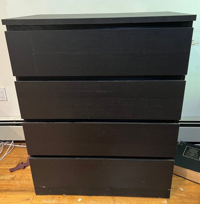 Ikea Malm 4-Drawer Black Dresser