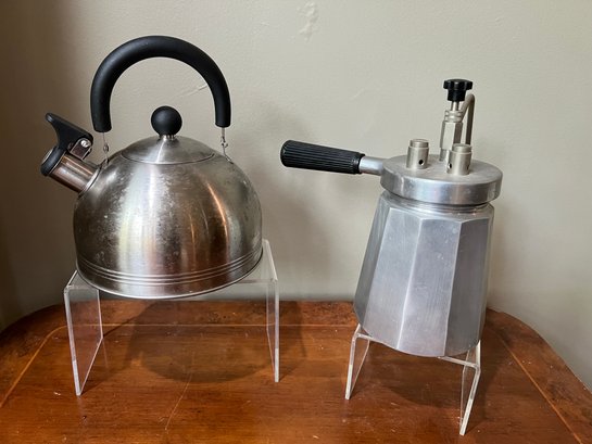 Mr Coffee Tea Kettle, And Vintage Aluminum Milano Stovetop Coffee Cappuccino  Maker