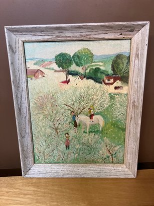 Horse Grazing In Field Painting By Shirley Rout